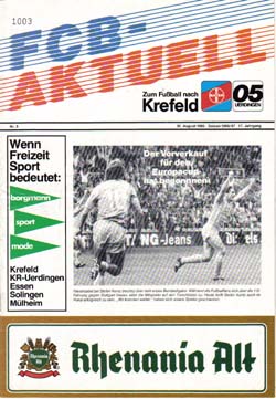 FC Nürnberg Programm Pokal 1986/87 Bayer 05 Uerdingen 